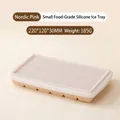 Nordic pink silicone ice cube tray with lid, food grade material, 220x120x30mm - 18 Grids / Pink