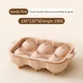 Nordic pink food-grade silicone 6-grid round ice ball maker for chilled whiskey - 6 Grids Box / Pink