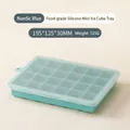 Nordic Blue food-grade silicone ice cube tray with clear lid, 24-compartment DIY mold - 24 Grids / Blue