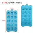 Blue 15-cavity rose flower silicone chocolate mold for DIY baking 270x100x15mm - Rose J-102 / Pink