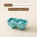 Food-grade 2-slot silicone ice ball mold in Nordic blue for round whisky ice spheres - 2 Grids / Blue