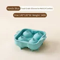 Nordic Blue 4-cavity food-grade silicone ice ball mold for whiskey and cocktails 140g - 4 Grids / Blue