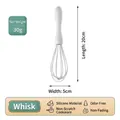 Batidor de silicona blanco, herramienta de cocina de 20 cm para hornear y mezclar - Artículo Individual / Batidor / Blanco