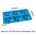 6-cavity bear-shaped blue silicone baking mold for DIY cakes and donuts 270x160x30mm - Bear Donut Style (J-254) / Blue