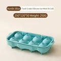 8-cavity Nordic blue food-grade silicone ice ball mold for whiskey - 8 Compartments / Blue