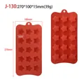 Professional red 15-cavity star-shaped silicone mold for chocolate candy DIY baking tool - Star Shape (J-130) / Pink