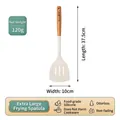 Extra large silicone spatula with beech wood handle and slotted head for non-stick pans - Large Slotted Turner