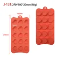 15-cavity heart shaped red silicone chocolate mold for DIY handmade baking tools - Heart J-131 / Pink