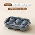 Nordic grey food-grade silicone ice ball mold with 6 spherical ice compartments - 6 Grids Box / Gray