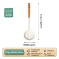 Large silicone slotted spoon with beech wood handle for non-stick cookware - Large Skimmer Spoon