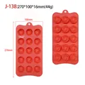 Red 15-cavity rose flower silicone mold for DIY chocolate candy and baking tools - Rose J-138 / Pink