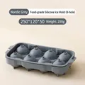 Nordic grey food-grade silicone 8-grid round ice ball mold for whiskey 250x120x50mm - 8 Compartments / Gray