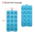 15-cavity light blue flower silicone mold for DIY chocolate and candy baking tool - Cherry Blossom J-105 / Pink