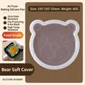 Reusable brown bear-shaped silicone air fryer liner and baking mat for kitchen use - Bear Silicone Lid