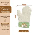 Guanto da forno in silicone resistente al calore con simpatico ricamo Shiba Inu - Stile Shiba Inu / Pezzo Singolo / Grigio