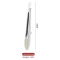 Large 33cm stainless steel food tongs with white silicone tips for kitchen BBQ use - Large Food Tong (With Stand) / 12 Inch / Minimalist White