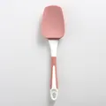 Pink heat-resistant silicone spatula with ergonomic handle for baking and cooking tasks - Broad Scraper / Nordic Pink