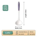 Purple and white food grade silicone soup ladle heat resistant 29cm length - Translucent Purple White Soup Ladle