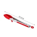 Large 12-inch heat-resistant red silicone food tongs for kitchen grilling and baking - Large Food Tong (With Stand) / 12 Inch / Red