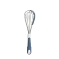 Professional stainless steel whisk with integrated blue silicone scraper and ergonomic handle - Whisk / Nordic Blue