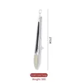 Professional white silicone kitchen food tong with stainless steel handle, 27cm, 99g - Small Food Tong (With Stand) / 9 Inches / Minimalist White
