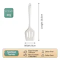 White food grade silicone slotted turner spatula for non-stick cookware - Slotted Turner - Thick / White
