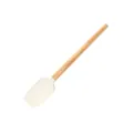 Premium food-grade cream white silicone spatula with a natural beech wood handle - Beech Handle - Small Flat Head