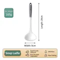 Heat resistant food-grade silicone soup ladle with 29cm length and grey handle. - Translucent Grey White Soup Ladle