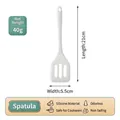 White mini heat resistant slotted silicone spatula turner for non-stick cookware, 21cm length - White Regular Mini Turner / Single Pack