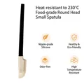 Food grade heat-resistant silicone cream spatula in cream white with black handle - Oak Black Handle - Small Round Head