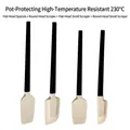 Set of 4 heat resistant silicone spatulas for professional baking and cooking use - Four-Piece Set / Oak Black Handle
