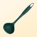 Heat-resistant dark green silicone soup ladle for non-stick cookware kitchen use - Soup Spoon / Dark Green