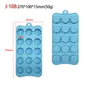 15-cavity flower silicone mold for chocolate and candy making, 270x100mm dimensions - Daisy J-108 / Pink