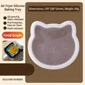 Premium cat-shaped heat resistant silicone baking mat for air fryer ovens 195x180mm size - Cat Silicone Lid