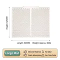 Large silicone draining mat 505x425mm heat resistant kitchen counter protector grey - L / 505x425mm / Off White