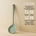 Ergonomic sage green food-grade silicone slotted spoon colander for non-stick pans - Slotted Spoon / Mint Green