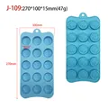 Blue 15-cavity rose flower silicone mold for DIY chocolate and candy baking tool - Rose (J-109) / Pink