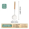 Large food-grade silicone slotted spoon with wooden handle for non-stick cookware - New Kitchenware [Slotted Spoon]