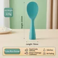 Teal standing non-stick silicone rice paddle including dimensions and weight data - Standing / Green
