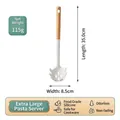 Extra large silicone spaghetti server with wooden handle, 35cm heat resistant noodle claw - New Kitchenware [Pasta Server]