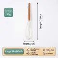 Large silicone egg whisk featuring an ergonomic beech wood handle for non-stick cookware - New Kitchenware [Egg Whisk]
