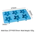 Professional blue silicone baking mold with 6 star-shaped cavities for DIY cakes - Star Donut Style (J-250) / Blue