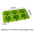 Green 6-cavity star shaped silicone donut baking mold with specific size markings - Star Donut Style (J-250) / Green