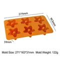 Professional orange 6-cavity star shaped silicone donut baking mold for DIY cakes - Star Donut Style (J-250) / Orange