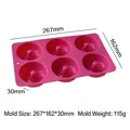 Pink 6-cavity silicone donut mold with precise dimensions for DIY oven baking - Round Star Base Style (J-252) / Pink