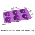High-quality purple 6-cavity silicone donut mold for professional DIY baking and cakes - Round Star Base Style (J-252) / Purple