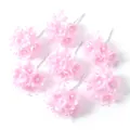 Rosa künstliche Blumen-Haarnadeln mit Perlen und zarten Perlendetails, 7er-Set - 72 Stück/Packung / Hellrosa