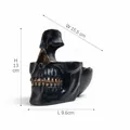 Black resin skull glasses holder sculpture with dimensions 13x15.5x9.6cm measurement - Black (T236)