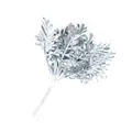 Detail view of shimmering silver artificial fern leaves for DIY floral arrangements - 1 Bunch of 6 Pcs / Silver