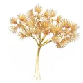Elegant golden artificial cedar branch for wedding and DIY holiday floral decoration - 1 bunch of 6 pieces / Gold